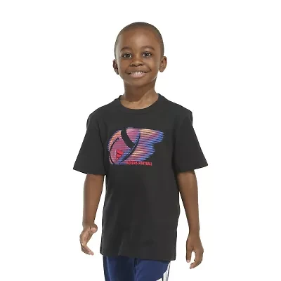 adidas Little Boys Crew Neck Short Sleeve Regular Fit Graphic T-Shirt