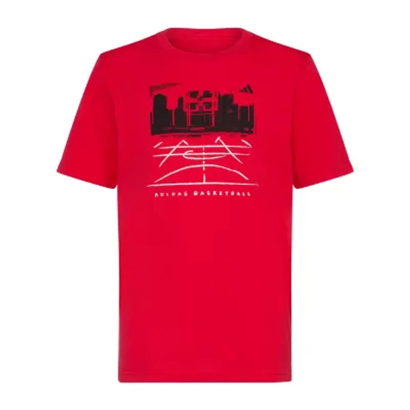 adidas Big Kid Boys Crew Neck Short Sleeve Regular Fit Graphic T-Shirt