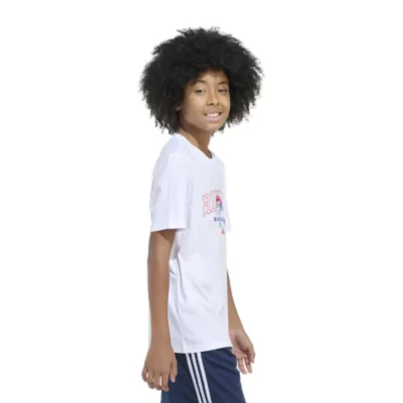 adidas Big Kid Boys Crew Neck Short Sleeve Regular Fit Graphic T-Shirt