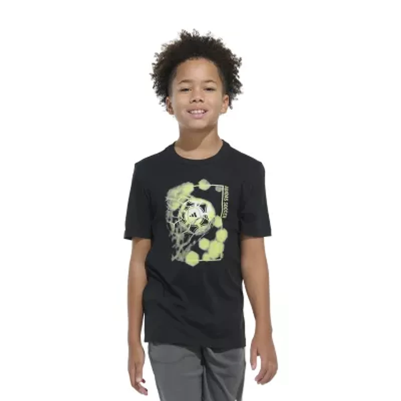 adidas Big Kid Boys Crew Neck Short Sleeve Regular Fit Graphic T-Shirt