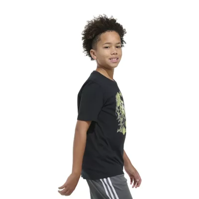 adidas Big Kid Boys Crew Neck Short Sleeve Regular Fit Graphic T-Shirt