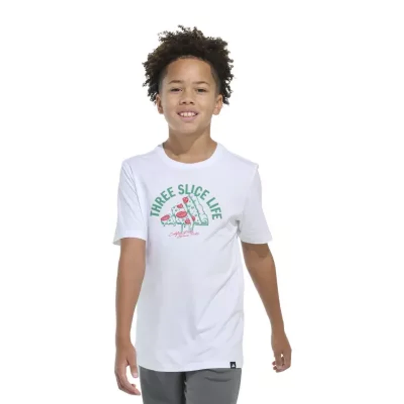 adidas Big Kid Boys Crew Neck Short Sleeve Regular Fit Graphic T-Shirt