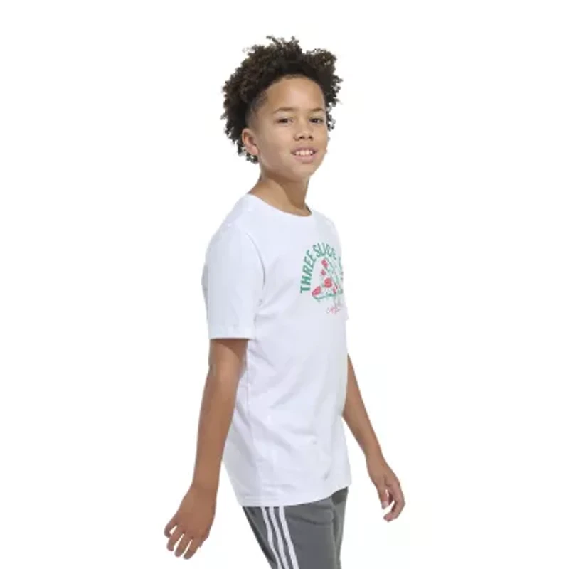 adidas Big Kid Boys Crew Neck Short Sleeve Regular Fit Graphic T-Shirt