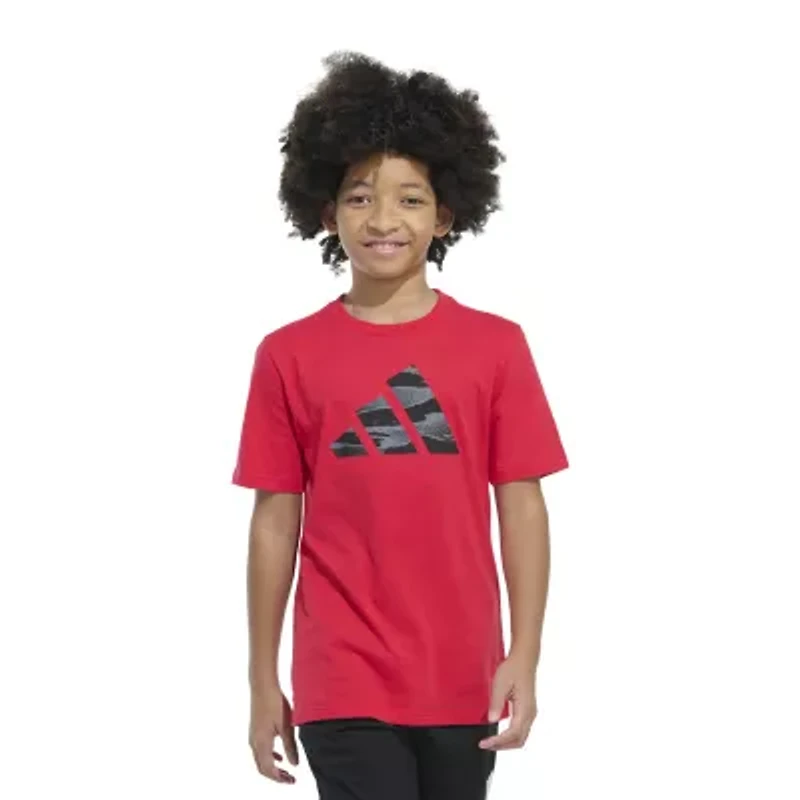 adidas Big Kid Boys Crew Neck Short Sleeve Regular Fit Graphic T-Shirt