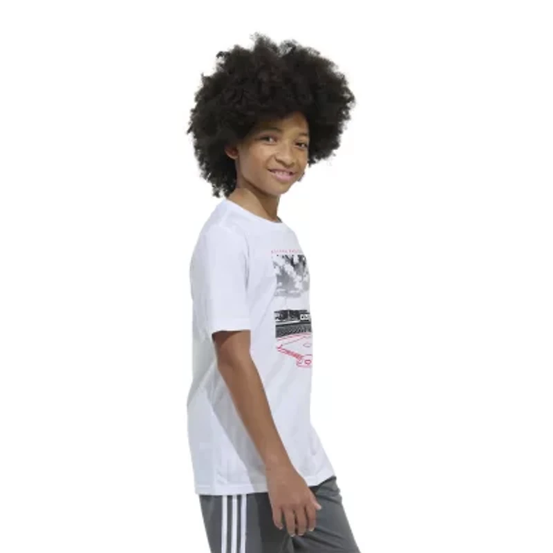 adidas Big Kid Boys Crew Neck Short Sleeve Regular Fit Graphic T-Shirt
