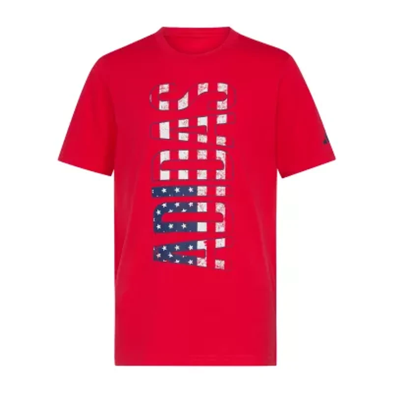 adidas Big Kid Boys Crew Neck Short Sleeve Regular Fit Graphic T-Shirt