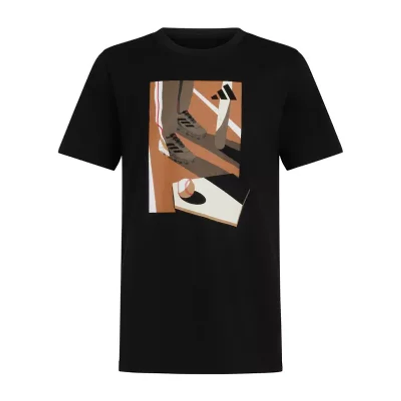 adidas Big Kid Boys Crew Neck Short Sleeve Regular Fit Graphic T-Shirt
