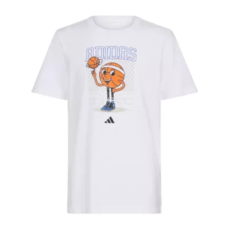 adidas Big Kid Boys Crew Neck Short Sleeve Regular Fit Graphic T-Shirt