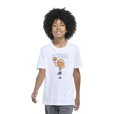 adidas Big Kid Boys Crew Neck Short Sleeve Regular Fit Graphic T-Shirt