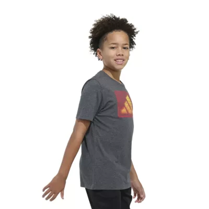 adidas Big Kid Boys Crew Neck Short Sleeve Regular Fit Graphic T-Shirt