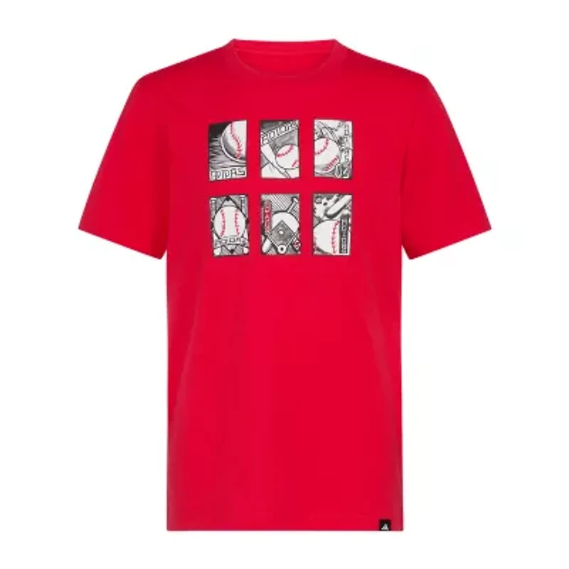 adidas Big Kid Boys Crew Neck Short Sleeve Regular Fit Graphic T-Shirt