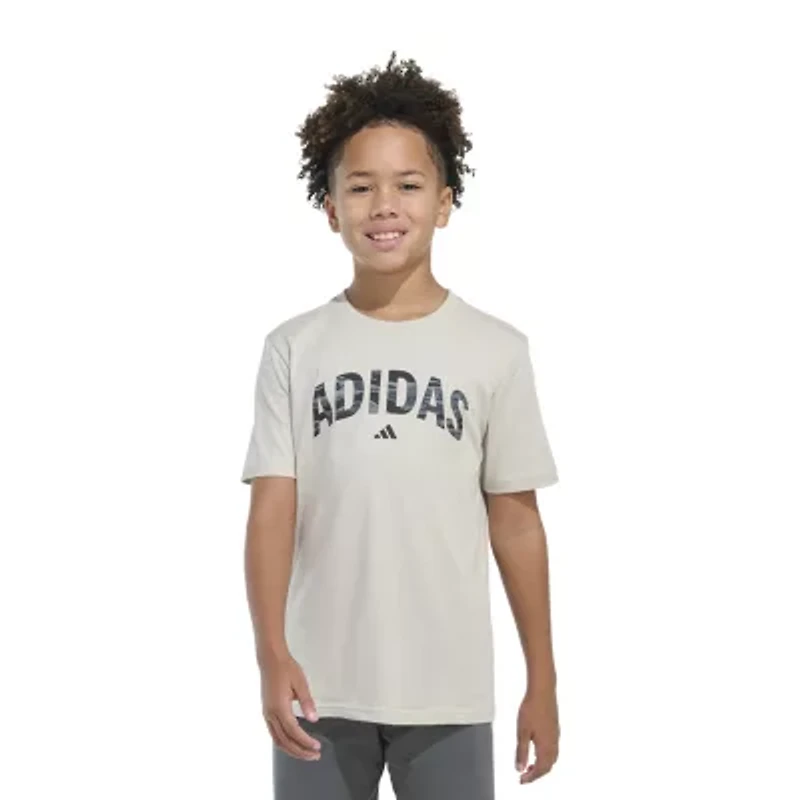 adidas Big Kid Boys Crew Neck Short Sleeve Regular Fit Graphic T-Shirt