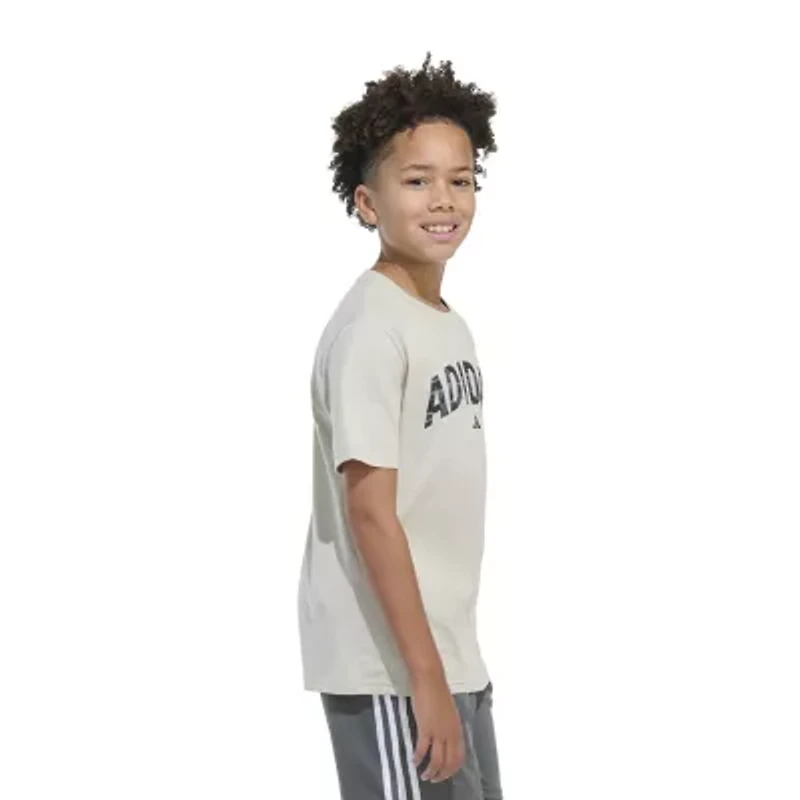 adidas Big Kid Boys Crew Neck Short Sleeve Regular Fit Graphic T-Shirt