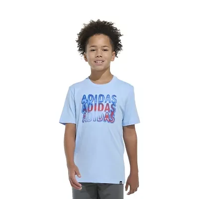 adidas Big Kid Boys Crew Neck Short Sleeve Regular Fit Graphic T-Shirt