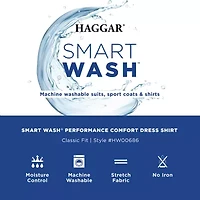 Haggar Smart Wash Mens Classic Fit Easy Care Long Sleeve Dress Shirt
