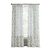 Martha Stewart Kensington Garden Print Rod Pocket Light-Filtering Set of 2 Curtain Panel