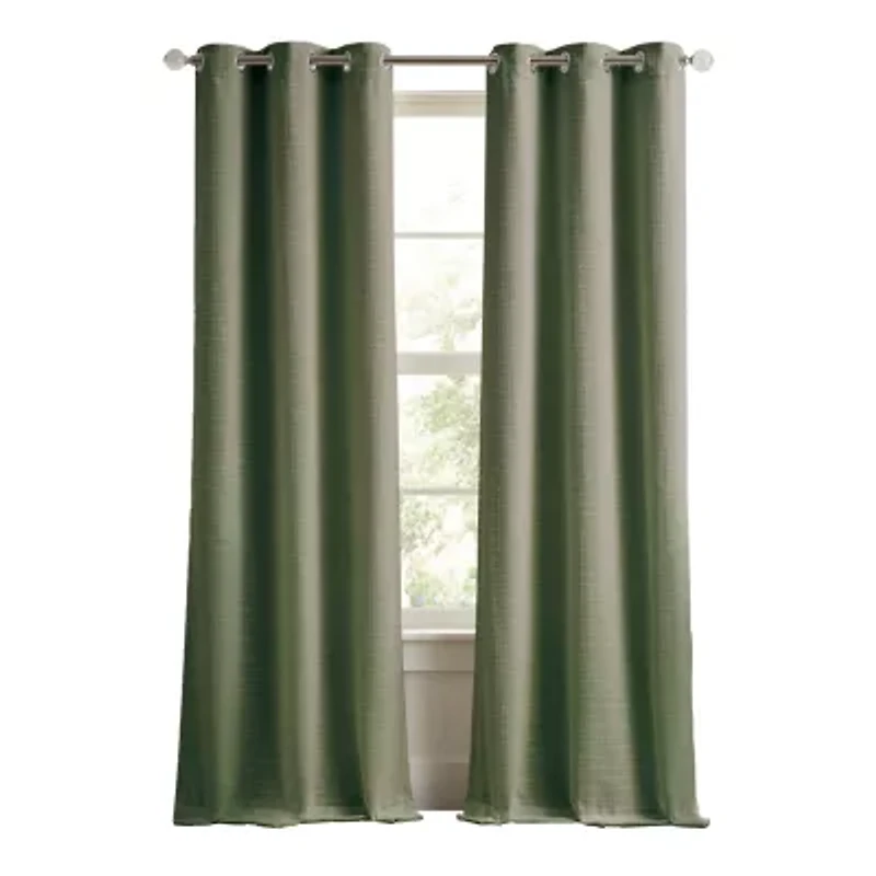 Martha Stewart Sutter Grommet Top Light-Filtering Set of 2 Curtain Panel