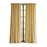 Martha Stewart Wave Embossed Velvet Rod Pocket Blackout Set of 2 Curtain Panel