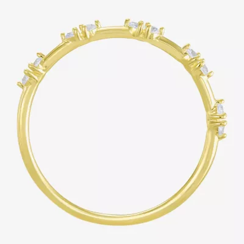 Gold Addiction Womens Cubic Zirconia 10K Gold Round Band