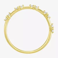 Gold Addiction Womens Cubic Zirconia 10K Gold Round Band