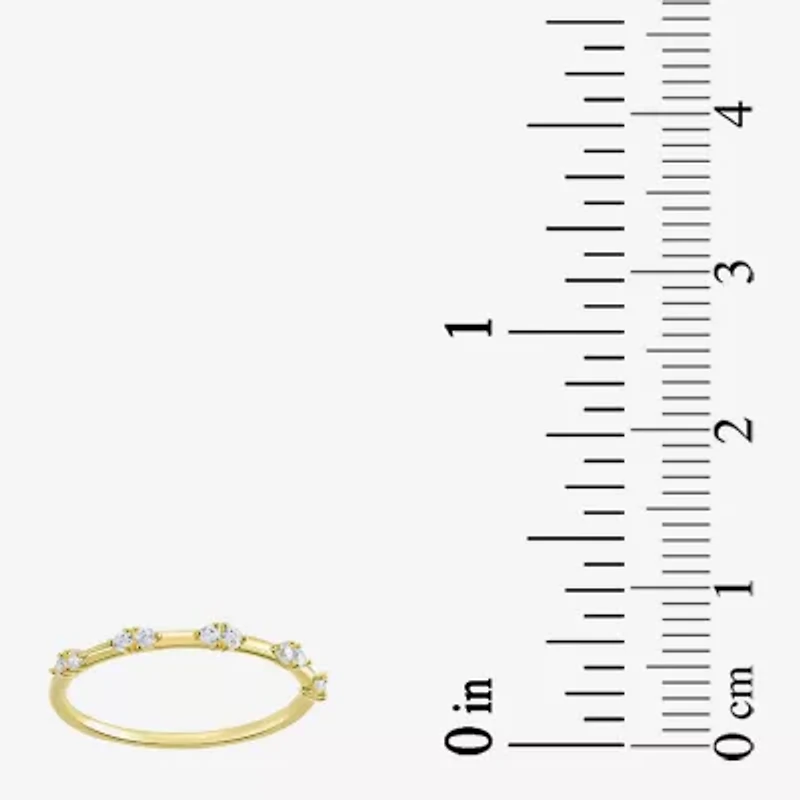 Gold Addiction Womens Cubic Zirconia 10K Gold Round Band