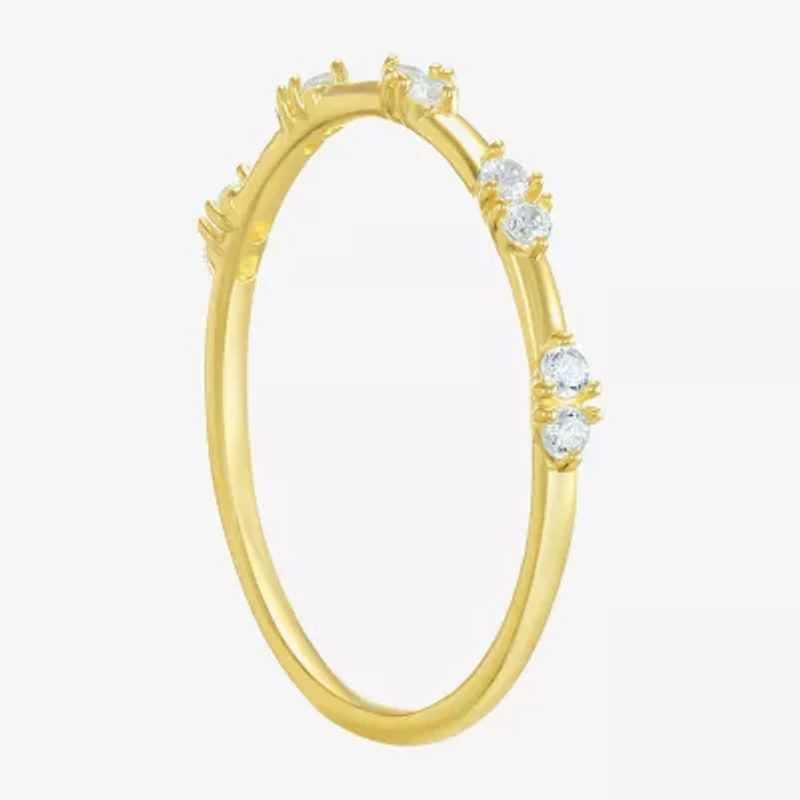 Gold Addiction Womens Cubic Zirconia 10K Gold Round Band