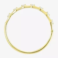 Gold Addiction Womens White Cubic Zirconia 10K Gold Stackable Ring