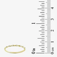 Gold Addiction Womens White Cubic Zirconia 10K Gold Stackable Ring