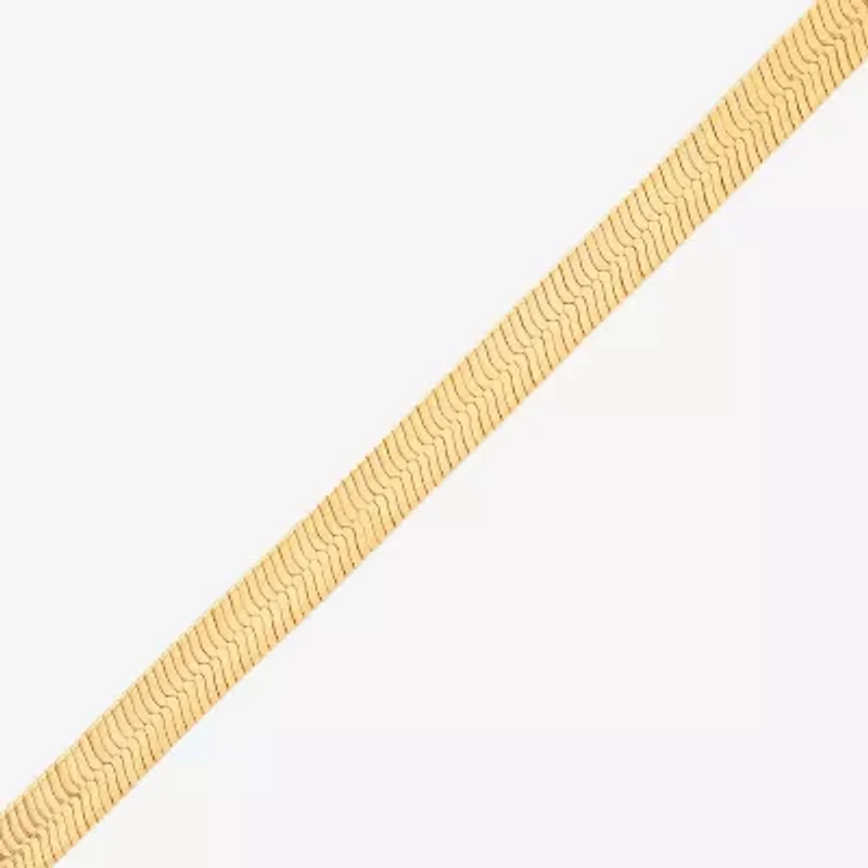 Bonded Brilliance Womens 14K Gold Over Silver 20 Inch Herringbone Chain Necklace