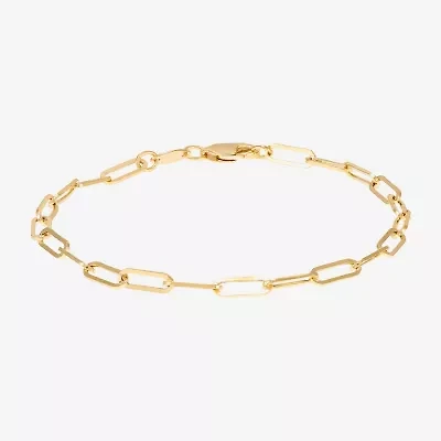 Bonded Brilliance Womens 7.5 Inch Hollow Link Chain Bracelet