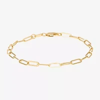 Bonded Brilliance Womens 7.5 Inch Hollow Link Chain Bracelet