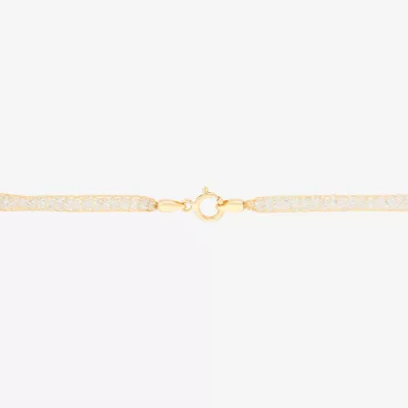 Made in Italy Womens 10K Gold 7.5 Inch Solid Chain Bracelet