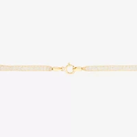 Made in Italy Womens 10K Gold 7.5 Inch Solid Chain Bracelet