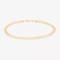 Made in Italy Womens 10K Gold 7.5 Inch Solid Chain Bracelet
