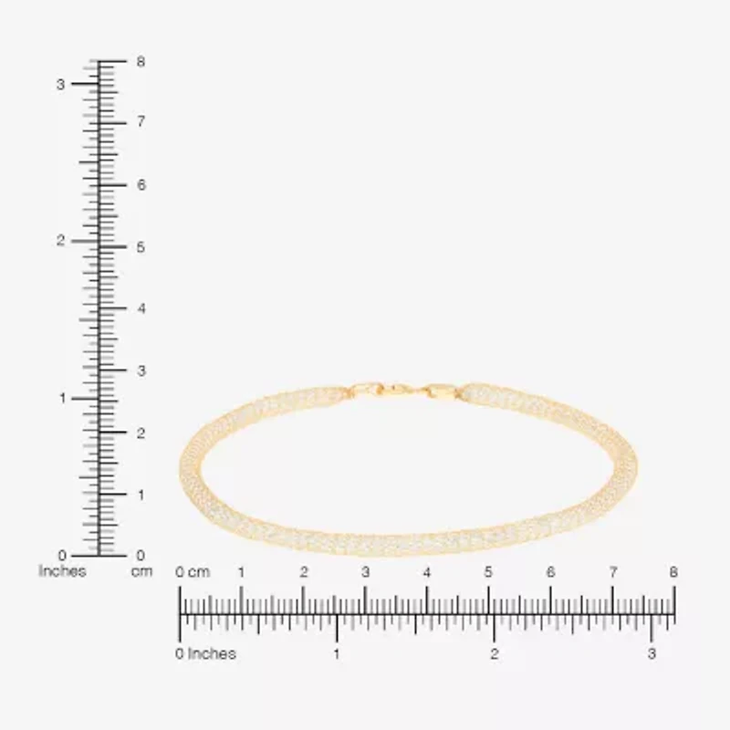 Made in Italy Womens 10K Gold 7.5 Inch Solid Chain Bracelet