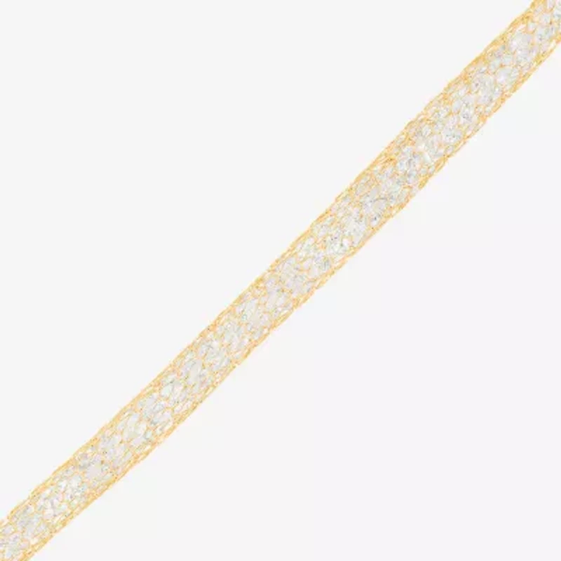 Made in Italy Womens 10K Gold 7.5 Inch Solid Chain Bracelet