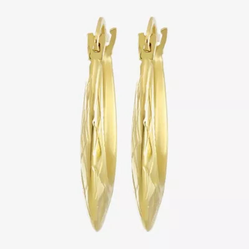 Womens 10K Gold 25mm Round Hoop Earrings