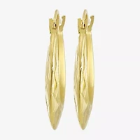 Womens 10K Gold 25mm Round Hoop Earrings