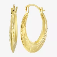 Womens 10K Gold 25mm Round Hoop Earrings