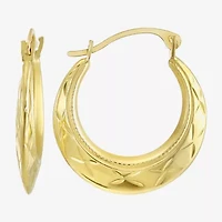 Womens 10K Gold 25mm Round Hoop Earrings