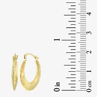 Womens 10K Gold 25mm Round Hoop Earrings