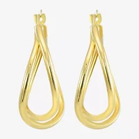 Womens 10K Gold 21mm Round Hoop Earrings