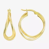 Womens 10K Gold 21mm Round Hoop Earrings