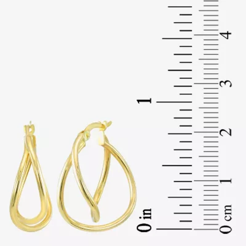 Womens 10K Gold 21mm Round Hoop Earrings