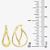Womens 10K Gold 21mm Round Hoop Earrings