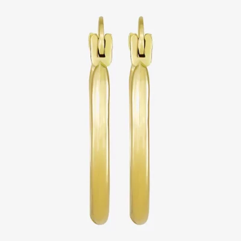 Womens 10K Gold 15mm Round Hoop Earrings