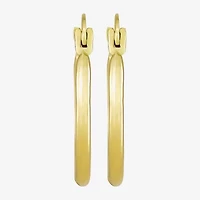 Womens 10K Gold 15mm Round Hoop Earrings