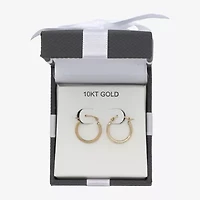 Womens 10K Gold 15mm Round Hoop Earrings