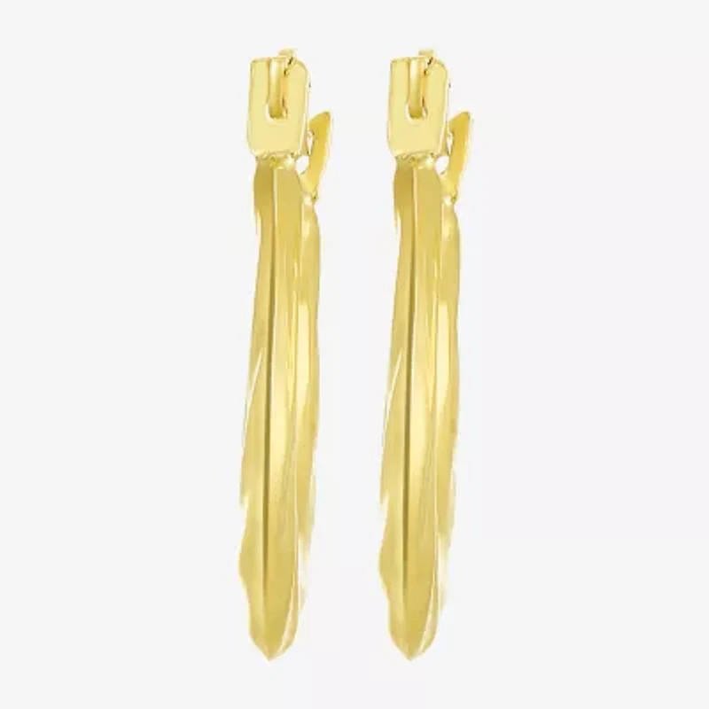 Womens 10K Gold 14.5mm Round Hoop Earrings