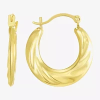 Womens 10K Gold 14.5mm Round Hoop Earrings